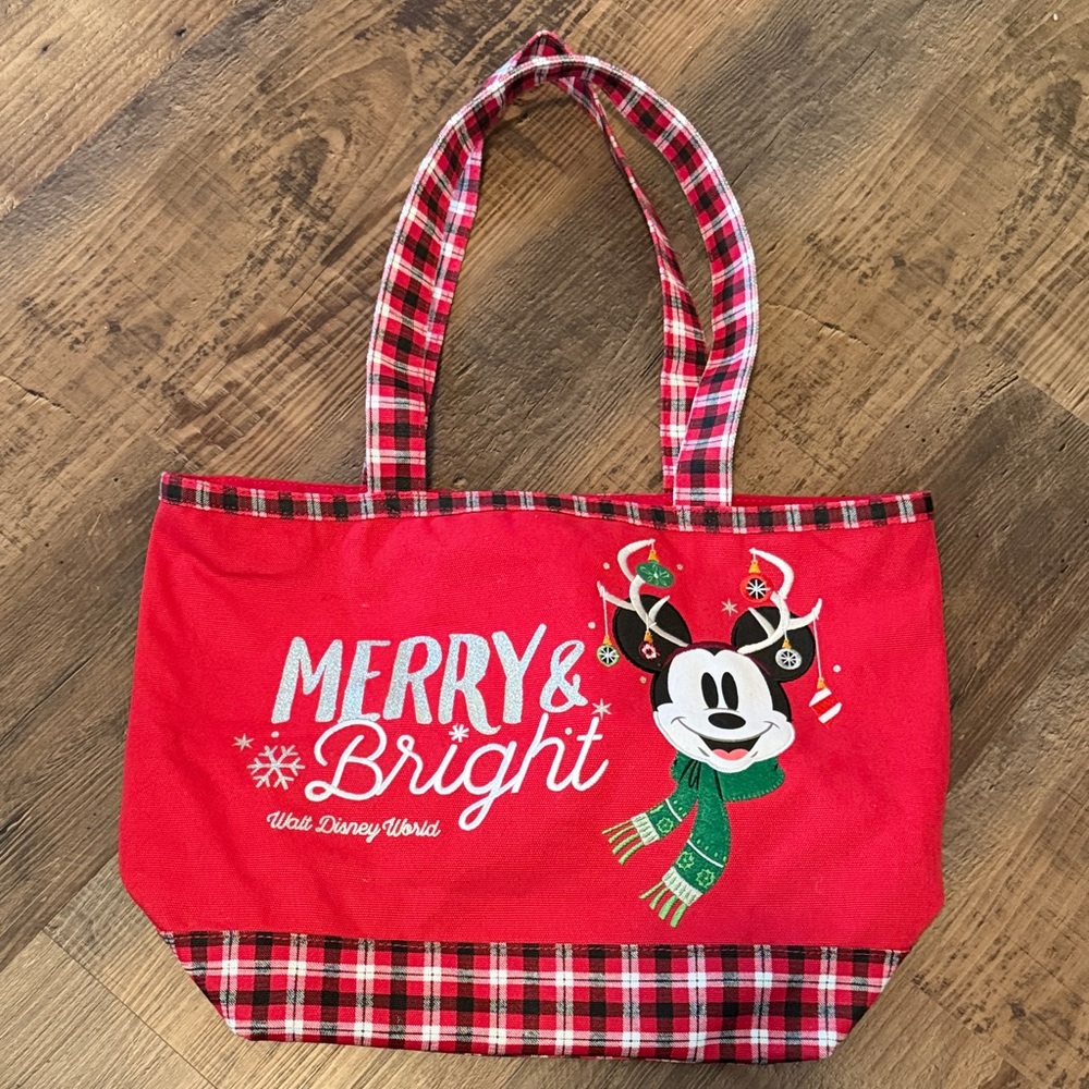 Disney Festive Red Plaid Tote